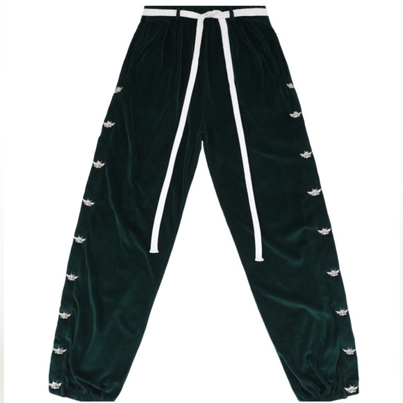 Boys Lie Peace of Reign Oh Snap Emerald Velour Pants - NWOT - Picture 5 of 6